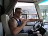 Driving cross country in an RV.