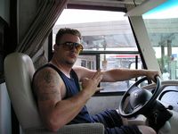 Driving cross country in an RV.