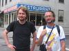 Me and my dad at the Seinfeld restaurant in New York. 