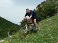 Biking in the Alps (and yes, I usually wear a helmet!)
