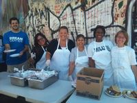 Volunteering with the Dream Center in Los Angeles giving out lunch on skid row