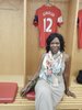 In the Arsenal FC changeroom during a tour of the Emirates Stadium in London