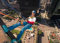 Rappelling 26 stories down the side of an L.A. Hotel