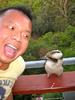 Me with a kookaburra - it's a native Australian bird