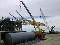 Doin my thang...moving a huge oil drilling rig.