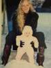 Sliding into our new life with my newborn, in Bozeman, MT Nov. 1991