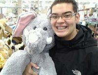 @costco taking pux with mr elephant:)