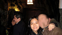Me with one of my best friends - sorry for the creepy Photoshop work on my friend but blur was a lot easier to do than pixelate . . .