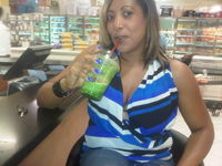 Having my green juice.