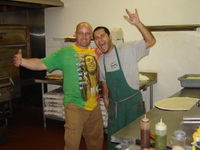 My buddy Milo and I at his pizza shop in San Diego