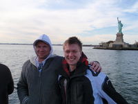 The statue of liberty, and some weirdoes that absolutely wanted to get on the picture. 