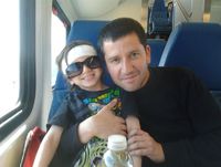 Zacky, my son, and me on Father's Day 2014, on the Metrolink Train to Orange County from Los Angeles, to drop him off with my ex-wife.